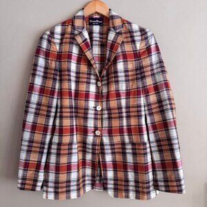 Rowing Blazers New York Indian Madras Multicolor Plaid Blazer Sports Coat Small